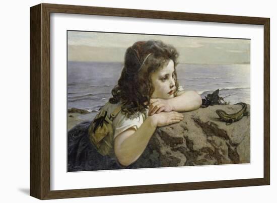 Girl with a Lizard, 1884-Ernst Stückelberg-Framed Giclee Print