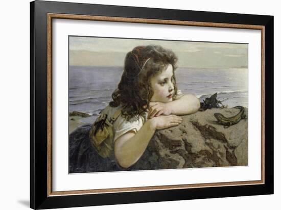 Girl with a Lizard, 1884-Ernst Stückelberg-Framed Giclee Print