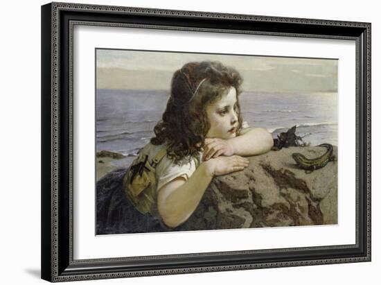 Girl with a Lizard, 1884-Ernst Stückelberg-Framed Giclee Print