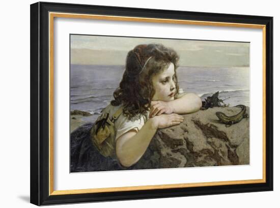 Girl with a Lizard, 1884-Ernst Stückelberg-Framed Giclee Print