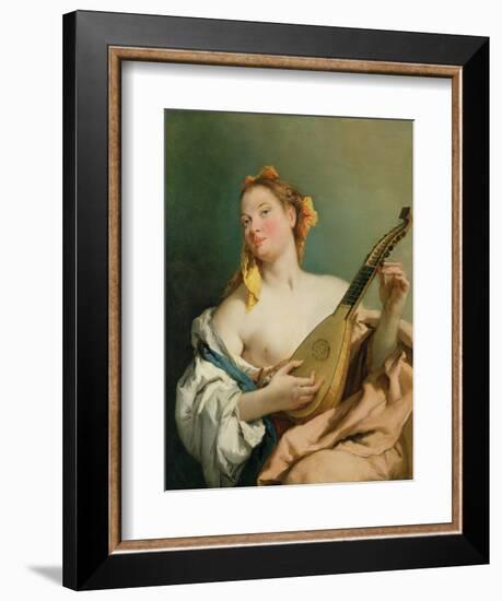 Girl with a Mandolin, 1755-60-Giovanni Battista Tiepolo-Framed Giclee Print