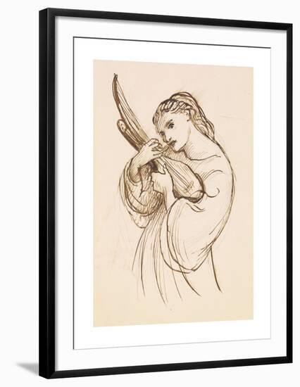 Girl with a Musical Instrument-Dante Gabriel Rossetti-Framed Premium Giclee Print