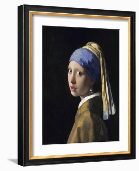 Girl with a Pearl Earring by Jan Vermeer-Fine Art-Framed Photographic Print