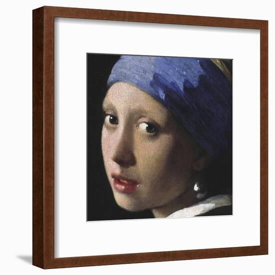 Girl with a Pearl Earring (detail)-Johannes Vermeer-Framed Art Print