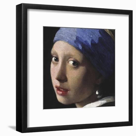 Girl with a Pearl Earring (detail)-Johannes Vermeer-Framed Art Print