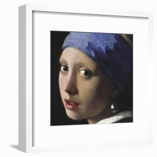 Girl with a Pearl Earring (detail)-Johannes Vermeer-Framed Art Print