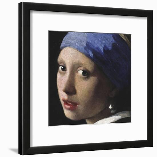 Girl with a Pearl Earring (detail)-Johannes Vermeer-Framed Art Print