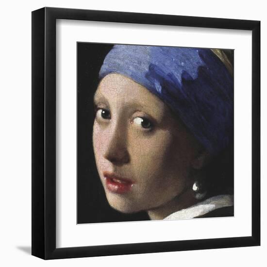 Girl with a Pearl Earring (detail)-Johannes Vermeer-Framed Art Print