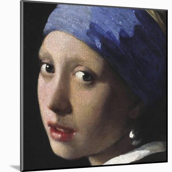 Girl with a Pearl Earring (detail)-Johannes Vermeer-Mounted Art Print