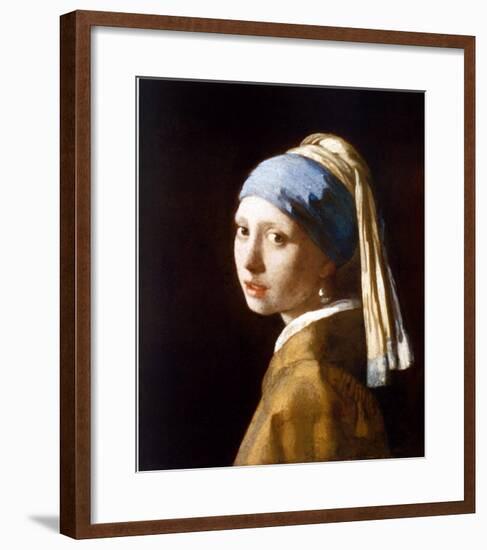 Girl with a Pearl Earring-Johannes Vermeer-Framed Art Print