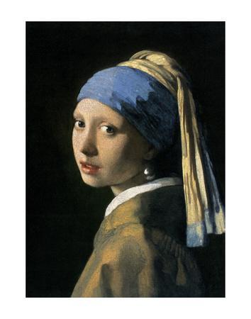 Girl with a Pearl Earring Vertical Framed Premium Gallery Wrap Canvas/Painting/Masterpiece/Wall Art/Baroque/Dutch/Tronie/Johannes Vermeer
