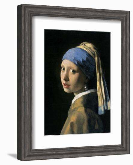 Girl with a Pearl Earring-Johannes Vermeer-Framed Art Print