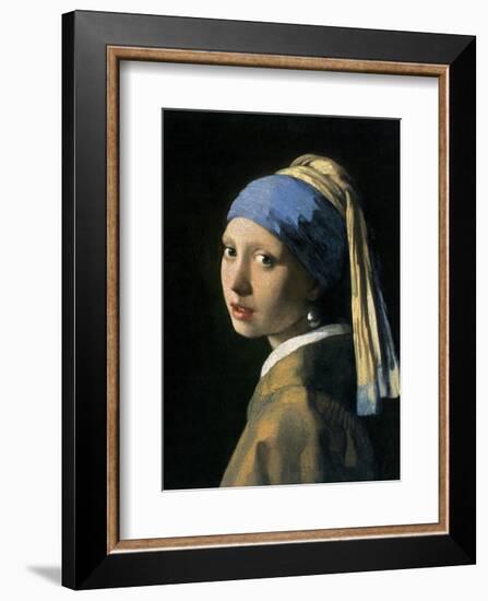 Girl with a Pearl Earring-Johannes Vermeer-Framed Art Print