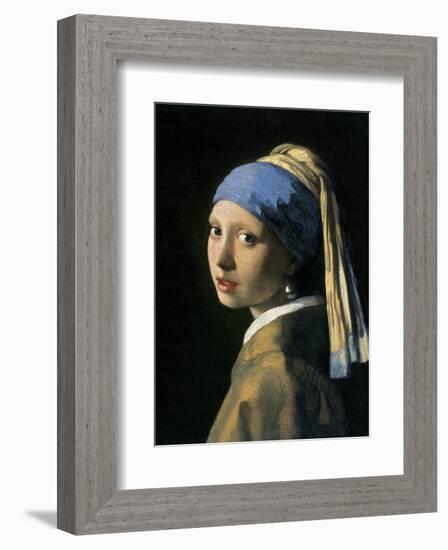 Girl with a Pearl Earring-Johannes Vermeer-Framed Art Print