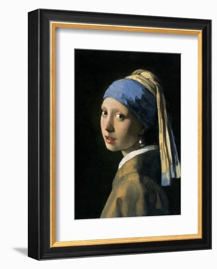 Girl with a Pearl Earring-Johannes Vermeer-Framed Art Print