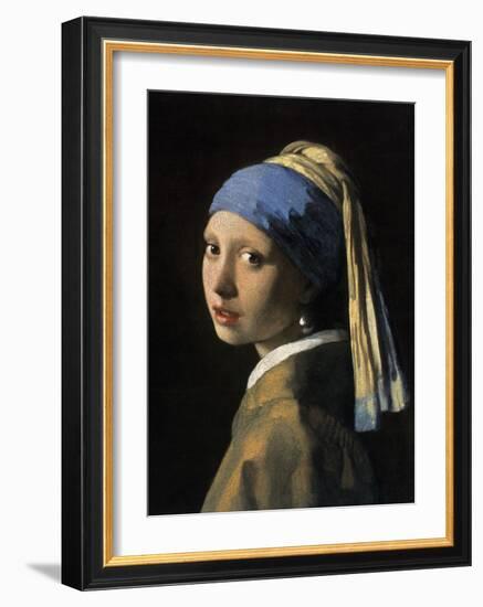 Girl with a Pearl Earring-Johannes Vermeer-Framed Art Print