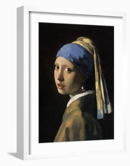 Girl with a Pearl Earring-Johannes Vermeer-Framed Art Print