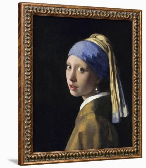 Girl With A Pearl Earring-Johannes Vermeer-Framed Giclee Print