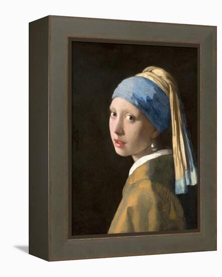 Girl with a Pearl Earring-Johannes Vermeer-Framed Stretched Canvas