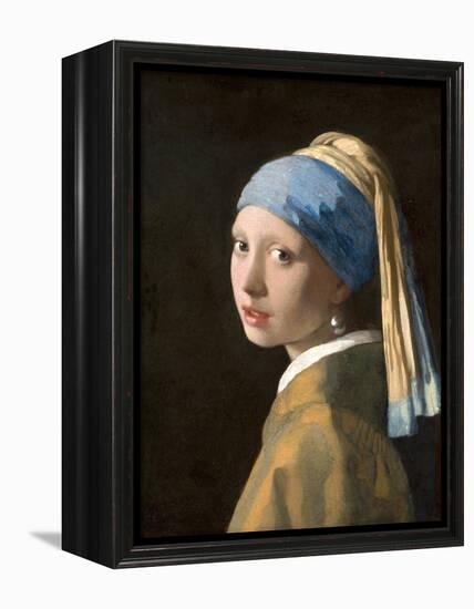 Girl with a Pearl Earring-Johannes Vermeer-Framed Stretched Canvas