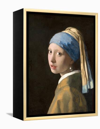 Girl with a Pearl Earring-Johannes Vermeer-Framed Stretched Canvas