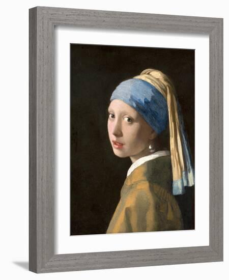 Girl with a Pearl Earring-Johannes Vermeer-Framed Art Print