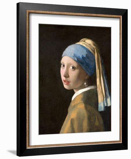 Girl with a Pearl Earring-Johannes Vermeer-Framed Art Print