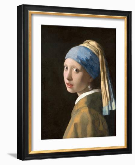 Girl with a Pearl Earring-Johannes Vermeer-Framed Art Print