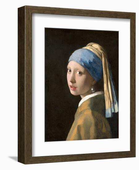 Girl with a Pearl Earring-Johannes Vermeer-Framed Premium Giclee Print