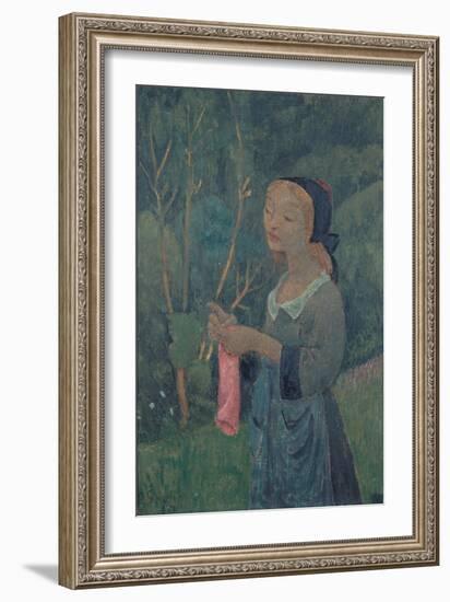Girl with a Pink Stocking-Paul Sérusier-Framed Premium Giclee Print
