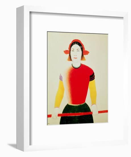 Girl with a Pole (Oil)-Kasimir Malevich-Framed Premium Giclee Print