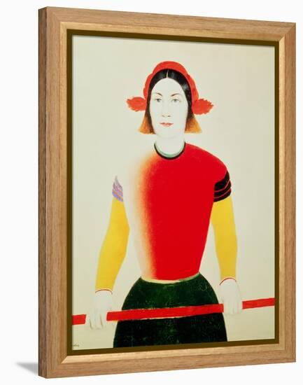 Girl with a Pole (Oil)-Kasimir Malevich-Framed Premier Image Canvas