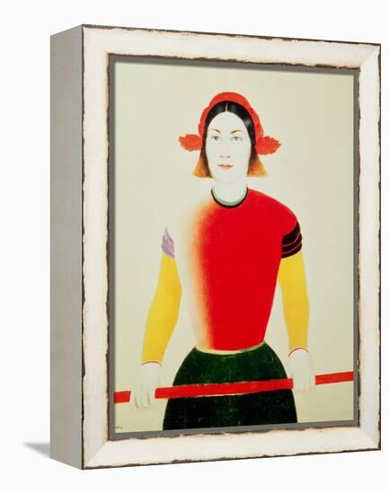 Girl with a Pole (Oil)-Kasimir Malevich-Framed Premier Image Canvas