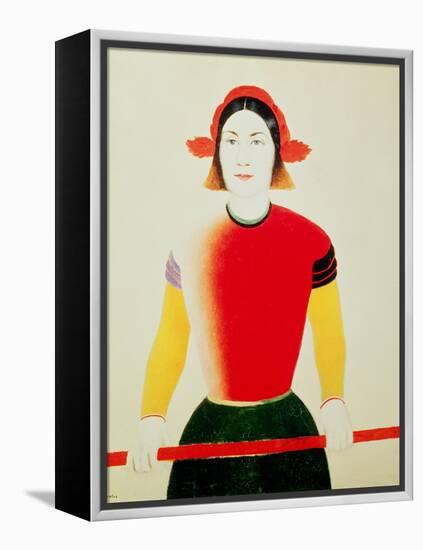 Girl with a Pole (Oil)-Kasimir Malevich-Framed Premier Image Canvas