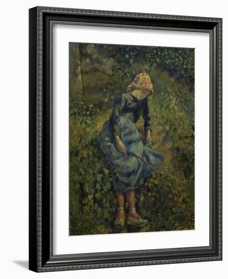 Girl with a Stick, 1881-Camille Pissarro-Framed Giclee Print