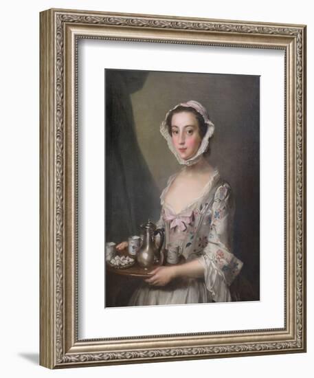 Girl with a Tray,  c.1750-Philippe Mercier-Framed Premium Giclee Print