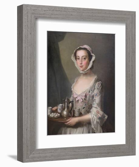 Girl with a Tray,  c.1750-Philippe Mercier-Framed Premium Giclee Print