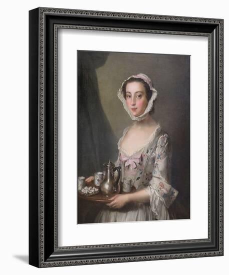 Girl with a Tray,  c.1750-Philippe Mercier-Framed Premium Giclee Print