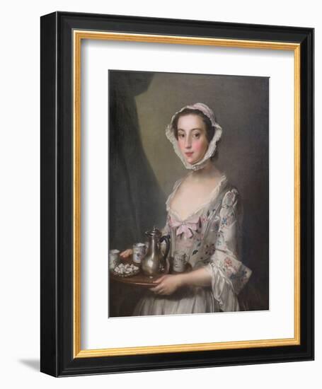 Girl with a Tray,  c.1750-Philippe Mercier-Framed Premium Giclee Print