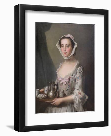 Girl with a Tray,  c.1750-Philippe Mercier-Framed Premium Giclee Print