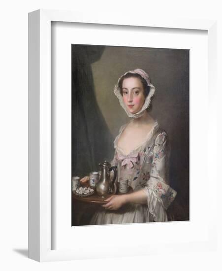 Girl with a Tray,  c.1750-Philippe Mercier-Framed Premium Giclee Print