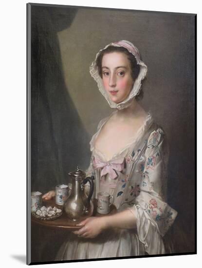 Girl with a Tray,  c.1750-Philippe Mercier-Mounted Premium Giclee Print