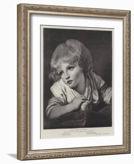 Girl with an Apple-Jean Baptiste Greuze-Framed Giclee Print