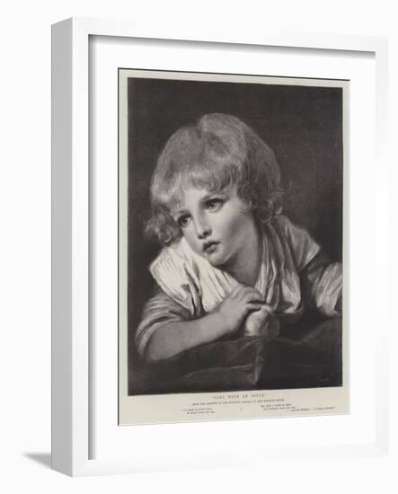 Girl with an Apple-Jean Baptiste Greuze-Framed Giclee Print