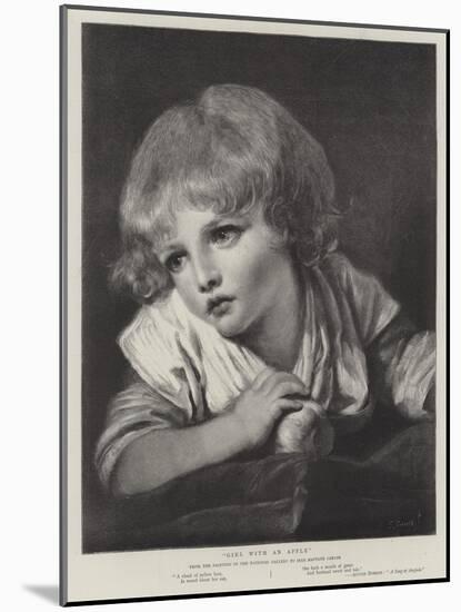 Girl with an Apple-Jean Baptiste Greuze-Mounted Giclee Print