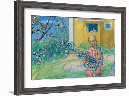 Girl with Apple Blossom, 1914-Carl Larsson-Framed Giclee Print