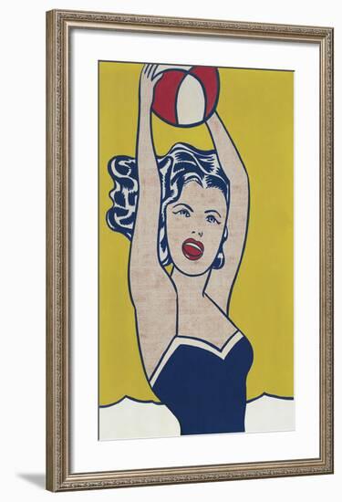 Girl with Ball-Roy Lichtenstein-Framed Art Print