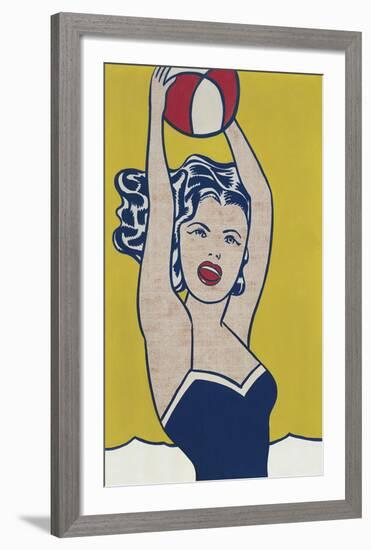 Girl with Ball-Roy Lichtenstein-Framed Art Print