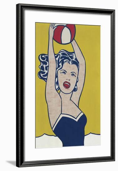 Girl with Ball-Roy Lichtenstein-Framed Art Print
