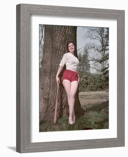 Girl with Bat-Charles Woof-Framed Photographic Print